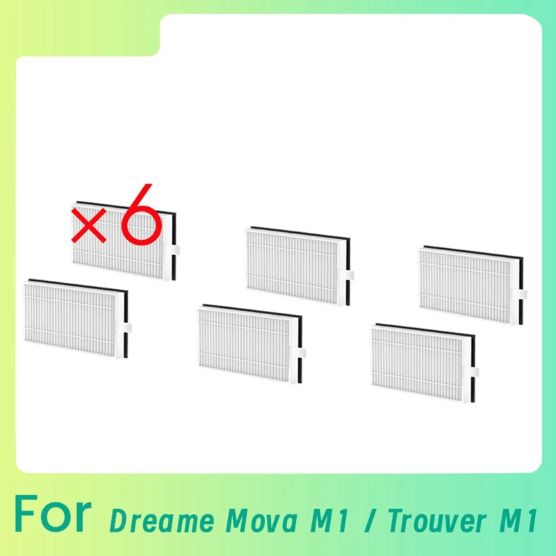 6Pcs Cleaner Filter For Dreame Mova M1 / Trouver M1 Filter Cleaner Parts Replacement Sweeping Robot Accessories