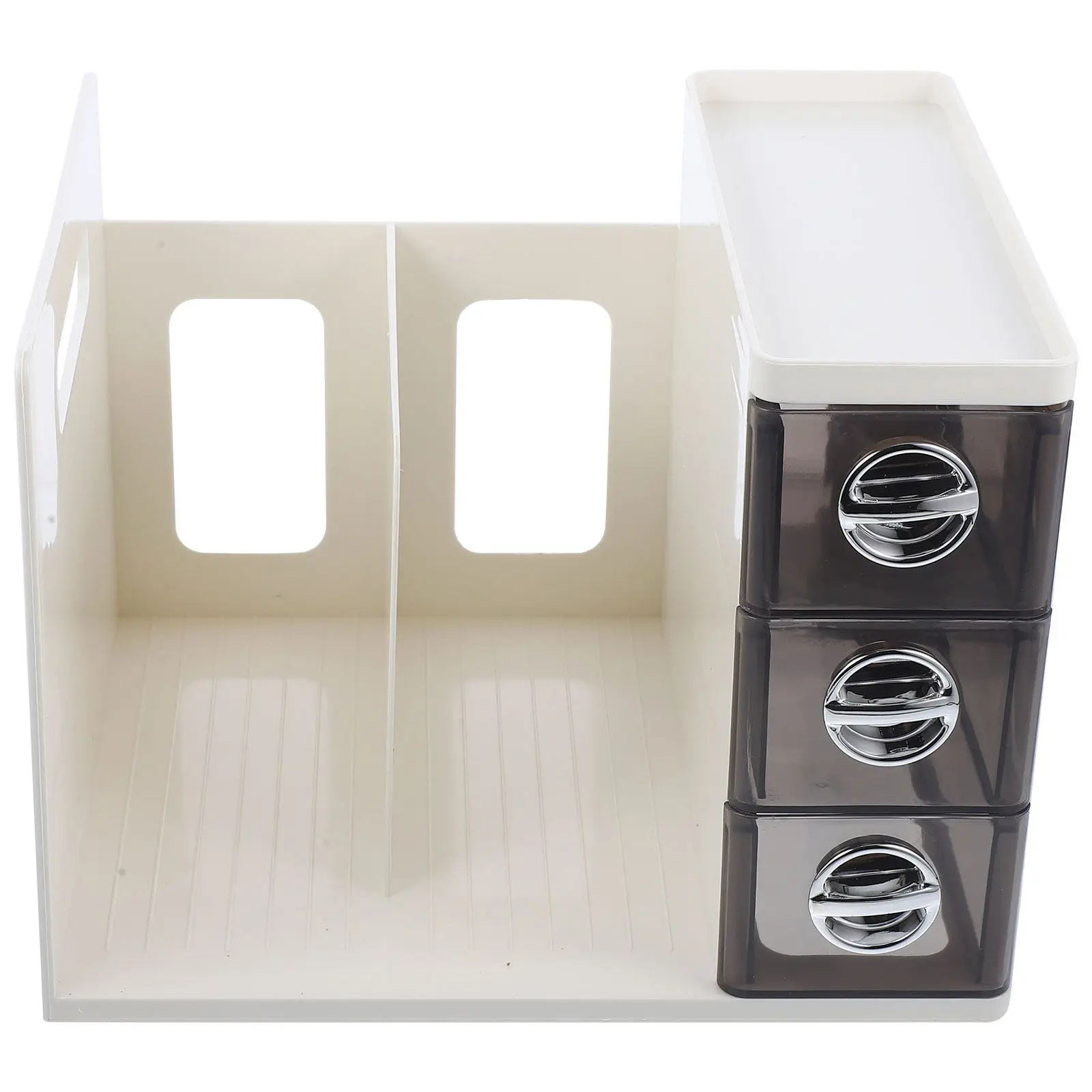 Desktop Document Rack Organizer with Modern Clear ABS Hips Design for Magazines Books Files Office Dorm Home Use File Holder