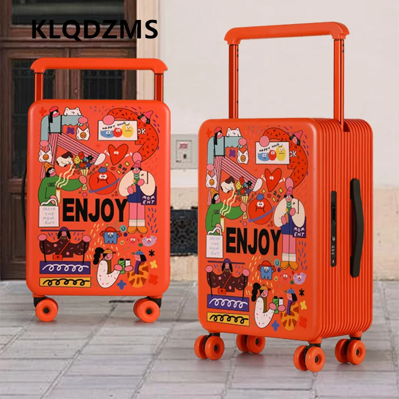

KLQDZMS Luggage High Quality 20"24"26 Inch Boarding Box Large Capacity Trolley Case Students Password Box Women's Suitcase