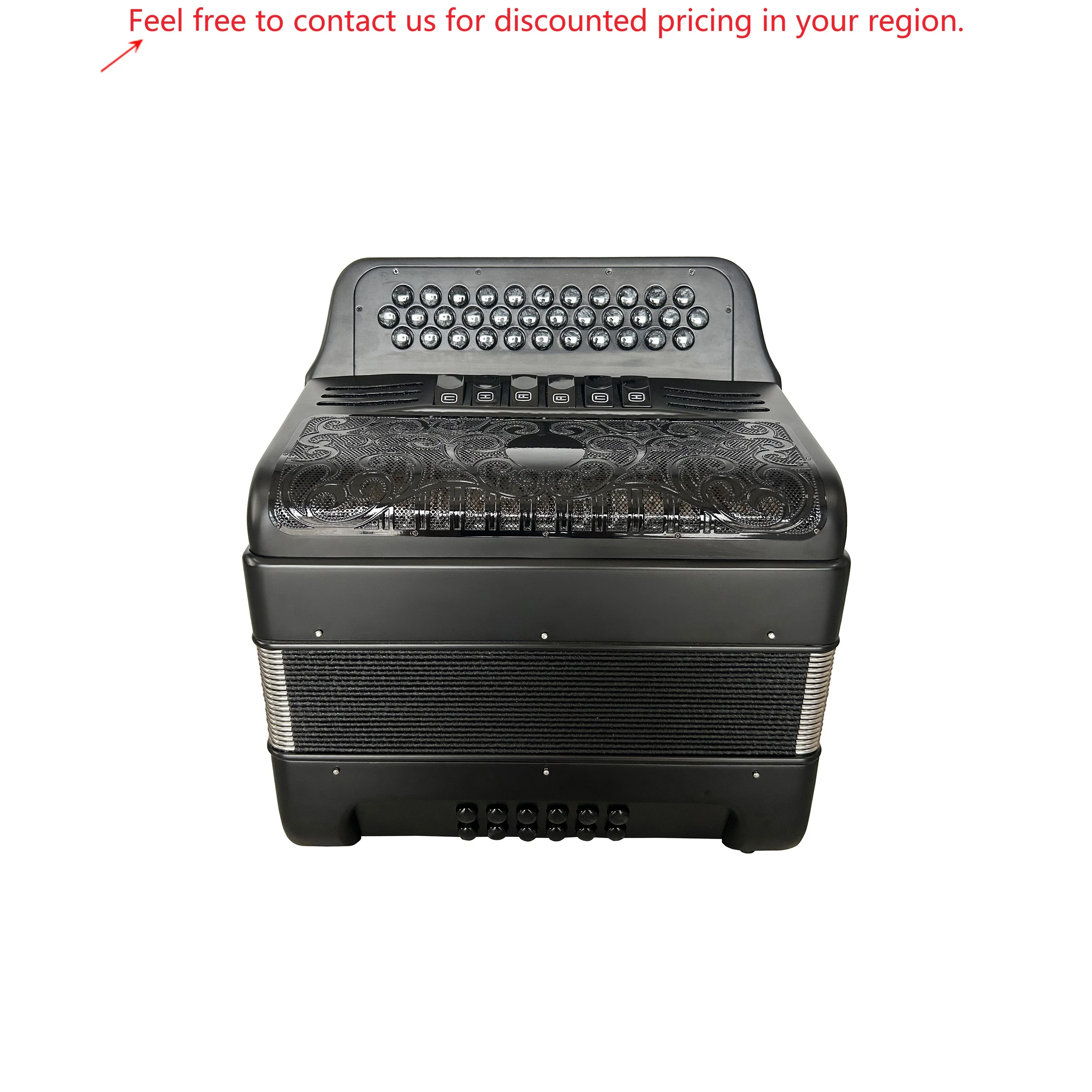 

34 Buttons 12 Bass 6 Registers Black Matt Accordion Instrument Black Grill Black Buttons Acordeon JB3412E