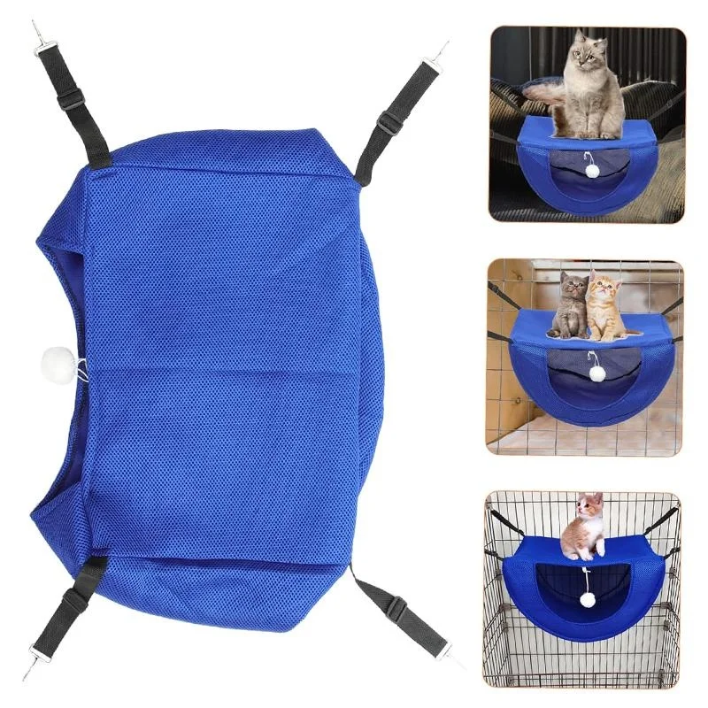 Cat Cage Hammock,Hanging Breathable Mesh Pet Bed,Double Layer Hanging Bed for Pets,2 Level Indoor Bag with Adjustable Lanyard