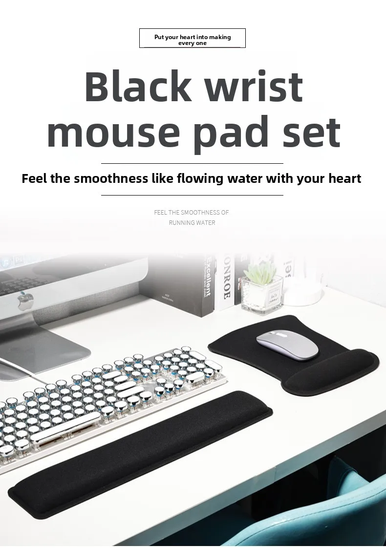 Gaming-Handgelenkauflage-Set Mauspad Tastaturunterlage Ergonomische Schreibtischunterlage für Büro und Gaming in 3 Größenoptionen – Detail 1
