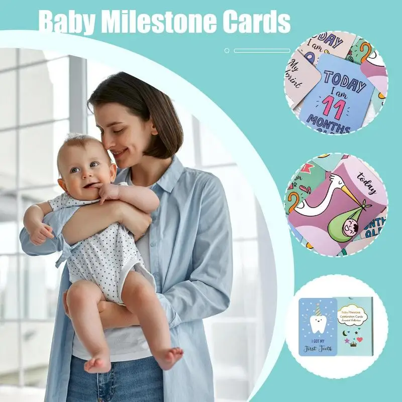 Monthly Kids Milestone Colorful Months Signs 50x Funny Photography Prop Baby Shower Decorations For Parties