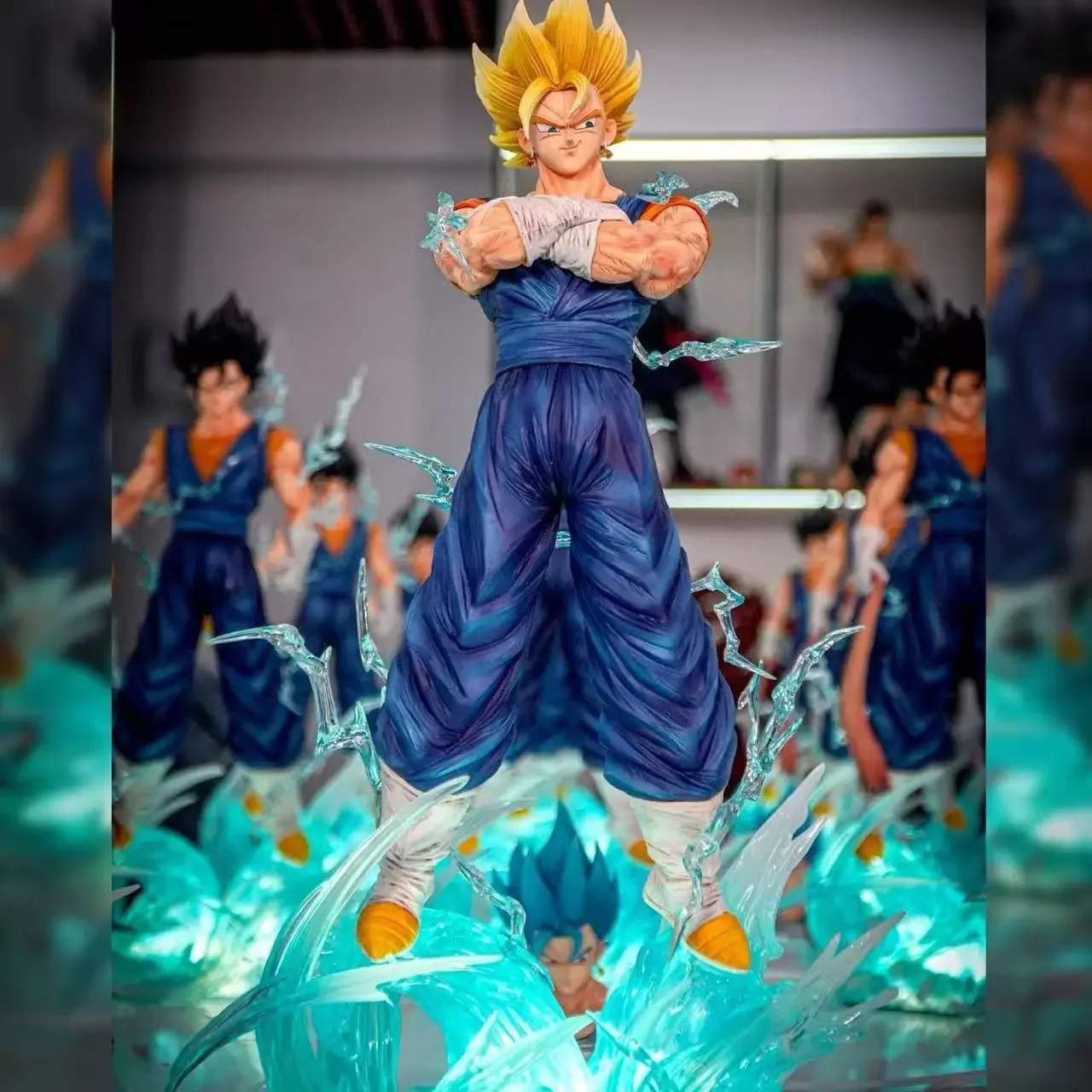 Jt Statue Dragon Ball Z Vegetto Anime Action Figure 38 Cm 14.96 Inches With 3 Heads Replace Super Saiyan Collectible Model Toys