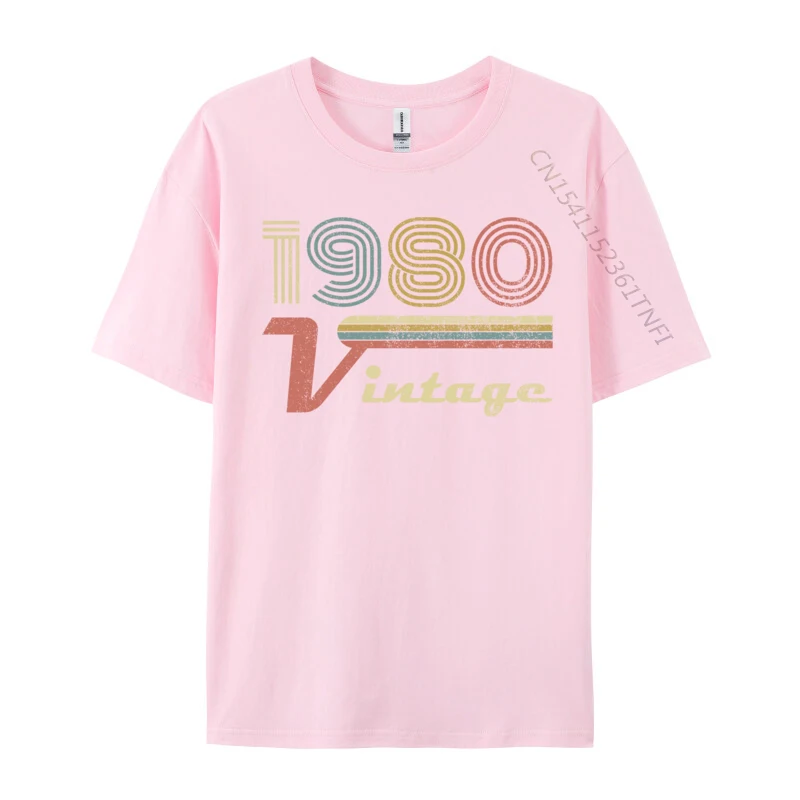 Made In 1980 Vintage 40 Years Old 40th Milestone Birthday Funny Leisure Crazy Tops Shirt New Coming Camisa Pure Cotton