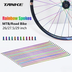 TANKE Bicycle 12pcs Spokes Wire With Nipples For 26/27.5/29 Inch Wheel MTB Road Bike Stainless Steel High Strength Bike Spoke AM