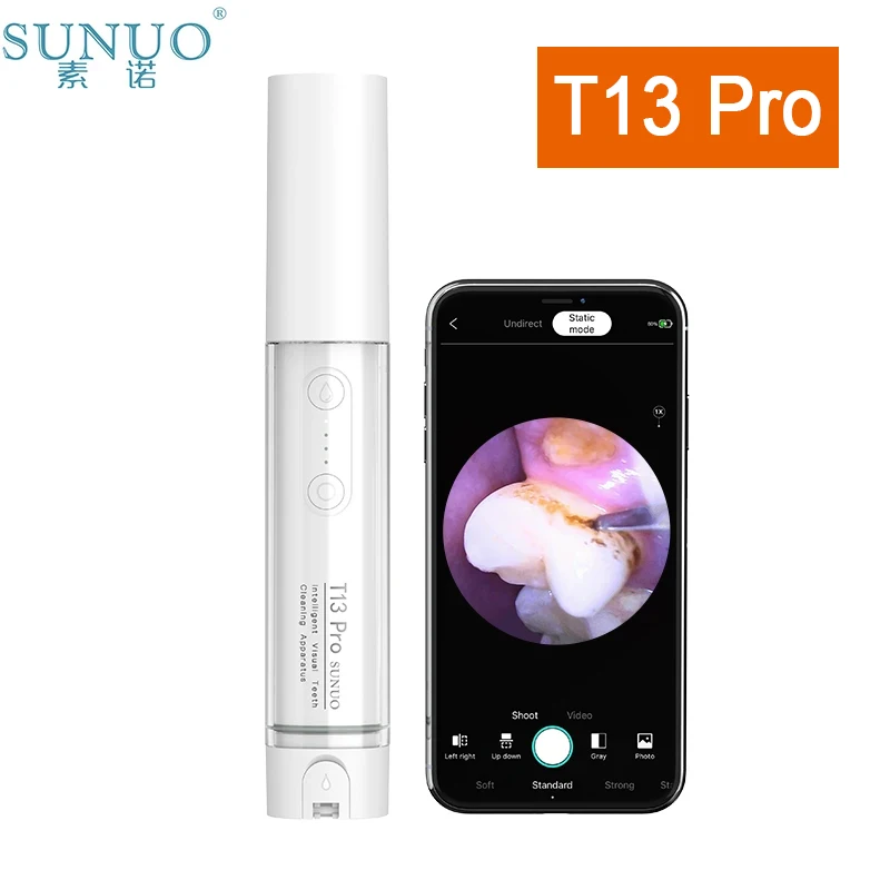 SUNUO T13 Pro Smart Visual Ultrasonic Irrigator Dental Calculus Oral Teeth Tartar Eliminator Cleaner Removal Teeth Whitening APP