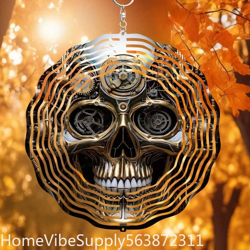 CIFBUY Metal 360° Rotating Kaleidoscope Wind Spinner Wind Chime Outdoor Garden Yard Patio Hanging Decor Supply