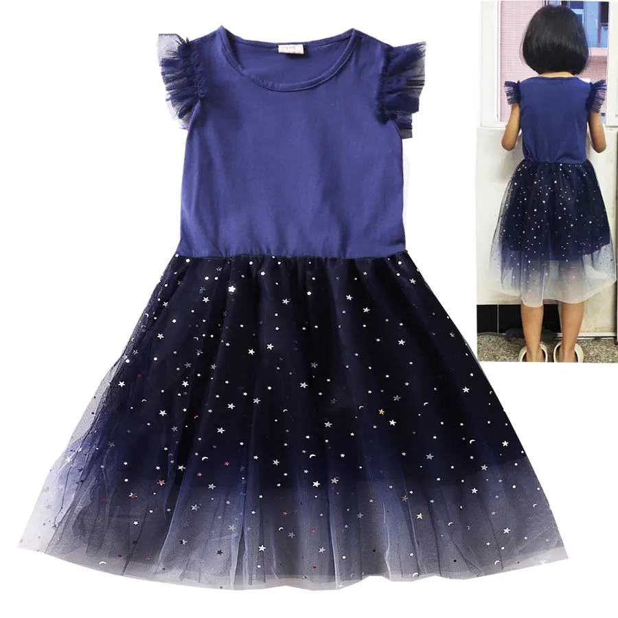 Disney Minnie Mickey Mouse Summer Kids Dresses for Girls Kids Cartoon manica corta Princess Dress abiti da ballo per bambini in rete