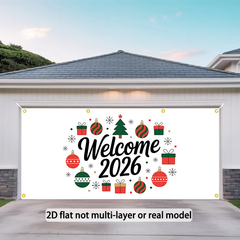 خطة ثنائية الأبعاد، لافتة باب ثنائية الأبعاد، 1 لافتة ترحيب لباب المرآب 2026