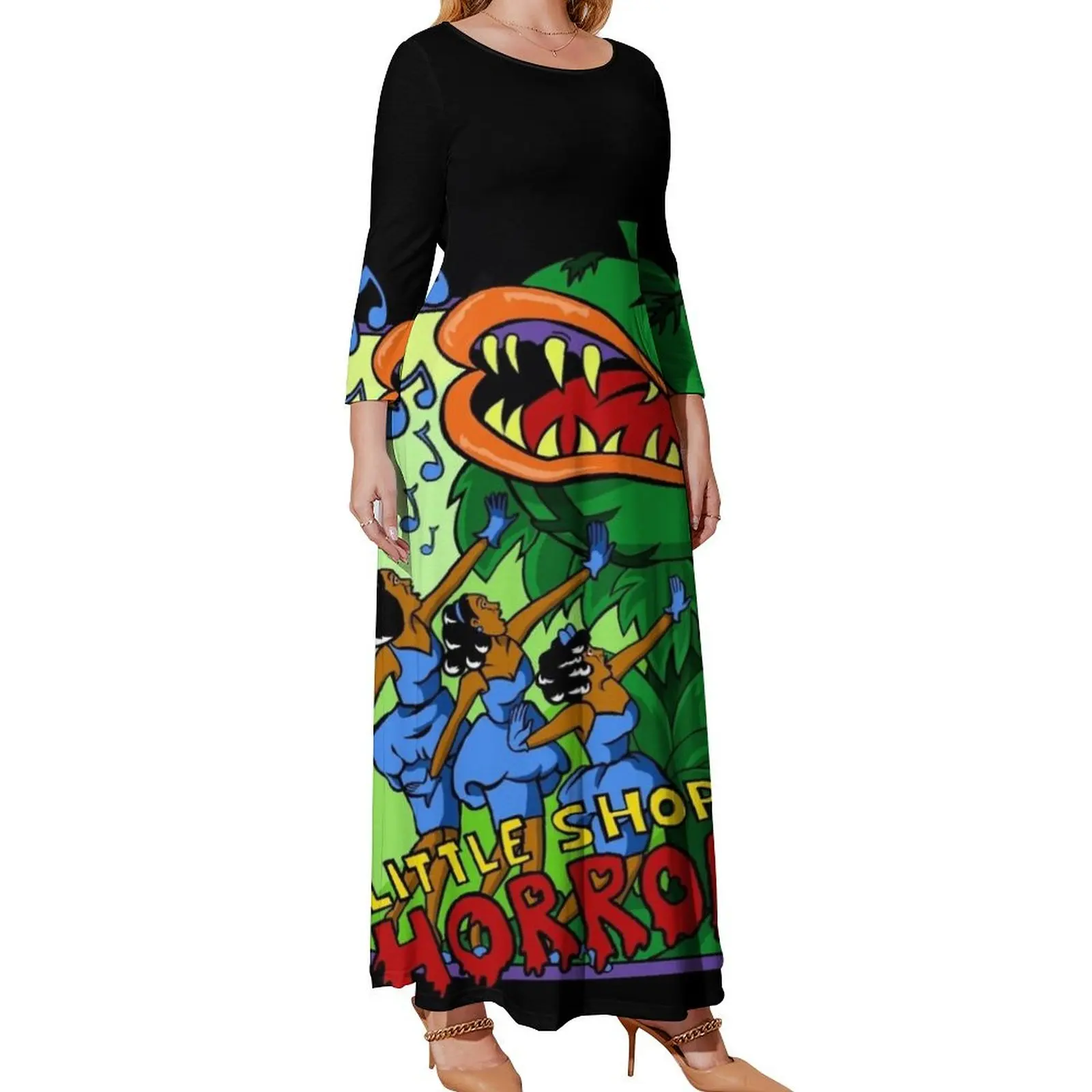 Little Shop of horror-Vestido de manga larga para mujer, ropa de verano, 2024