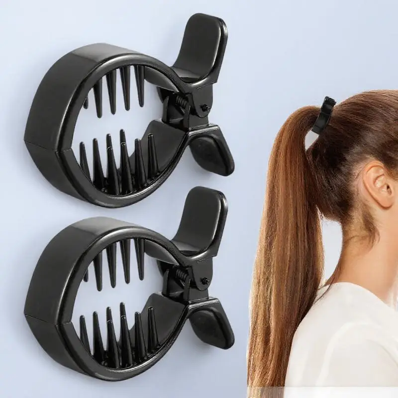 กิ๊บติดผมทรงหางปลาแบบมีซี่ฟัน 2 ชิ้น สำหรับผู้หญิง ใช้สำหรับมัดผมทรงหางม้า แบบกรงเล็บ มีซี่ฟันด้านในทรงกลม อุปกรณ์เสริมผมสำหรับสุภาพสตรี ดีไซน์หรูหรา