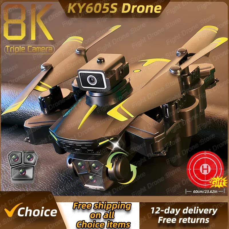 New KY605S Rc GPS Drone 8K HD Dual Camera Professional Obstacle Avoidance Optical Flow Position Aerial Photography RC Drone