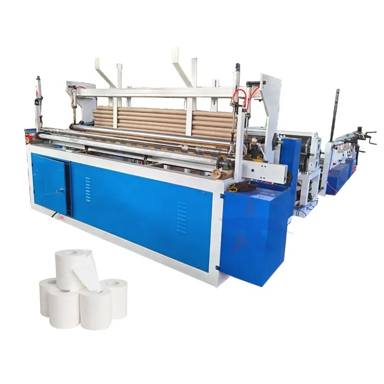 YG Customized High Speed Fully Automatic Complete Production Line Small Scale Bathroom Toilet Tissue Paper Roll Making Machine P