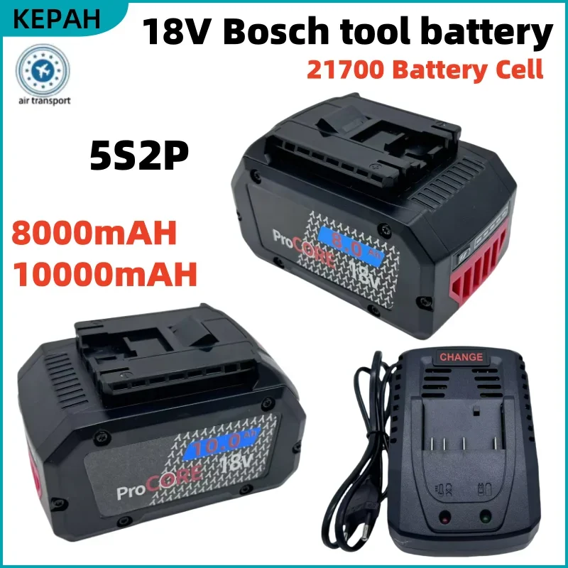 

18V 10.0Ah 100% original rechargeable battery, suitable for tool BAT609 BAT618 GBA18V80 21700 high-power 5C power battery