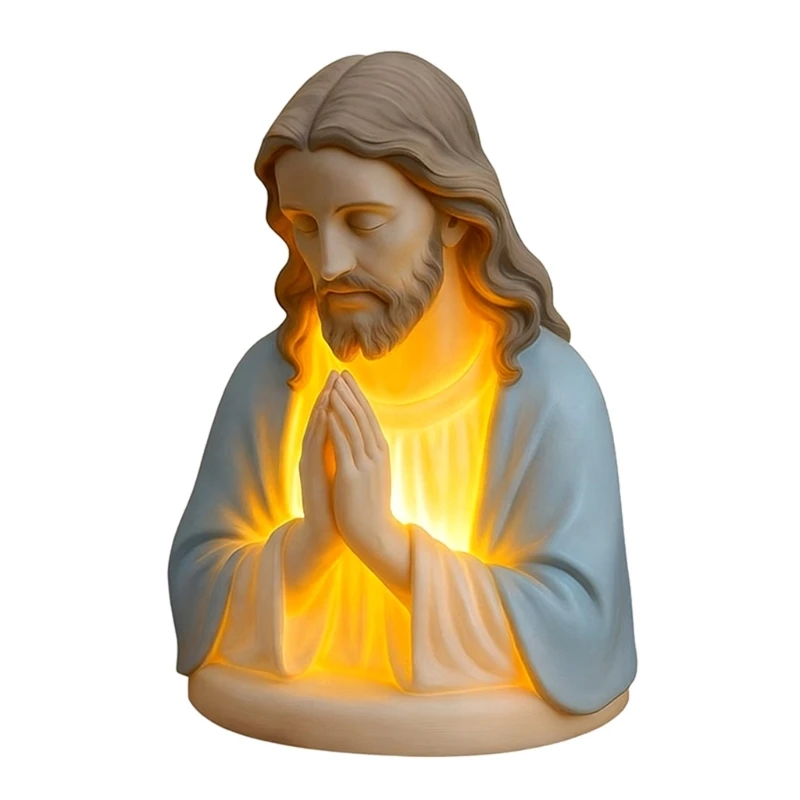 H8WB Jesuses Nightlight Decorative Table Lamp Catholic Home Decors Religious Gift
