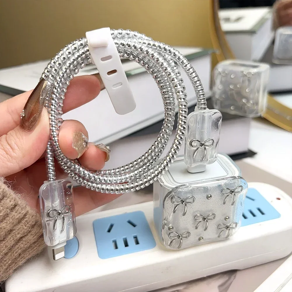 1pc Wave Cable Protector Set Saver Sleeve Cord Protection Accessories with For Iphone 18W-20W Mobile Phones Line Protection Kits