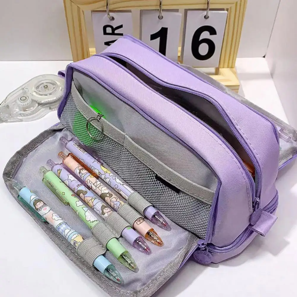 Большой Вместительный многослойный карандаш, простой Универсальный шкатулка для канцелярских принадлежностей и сумка для хранения макияжа