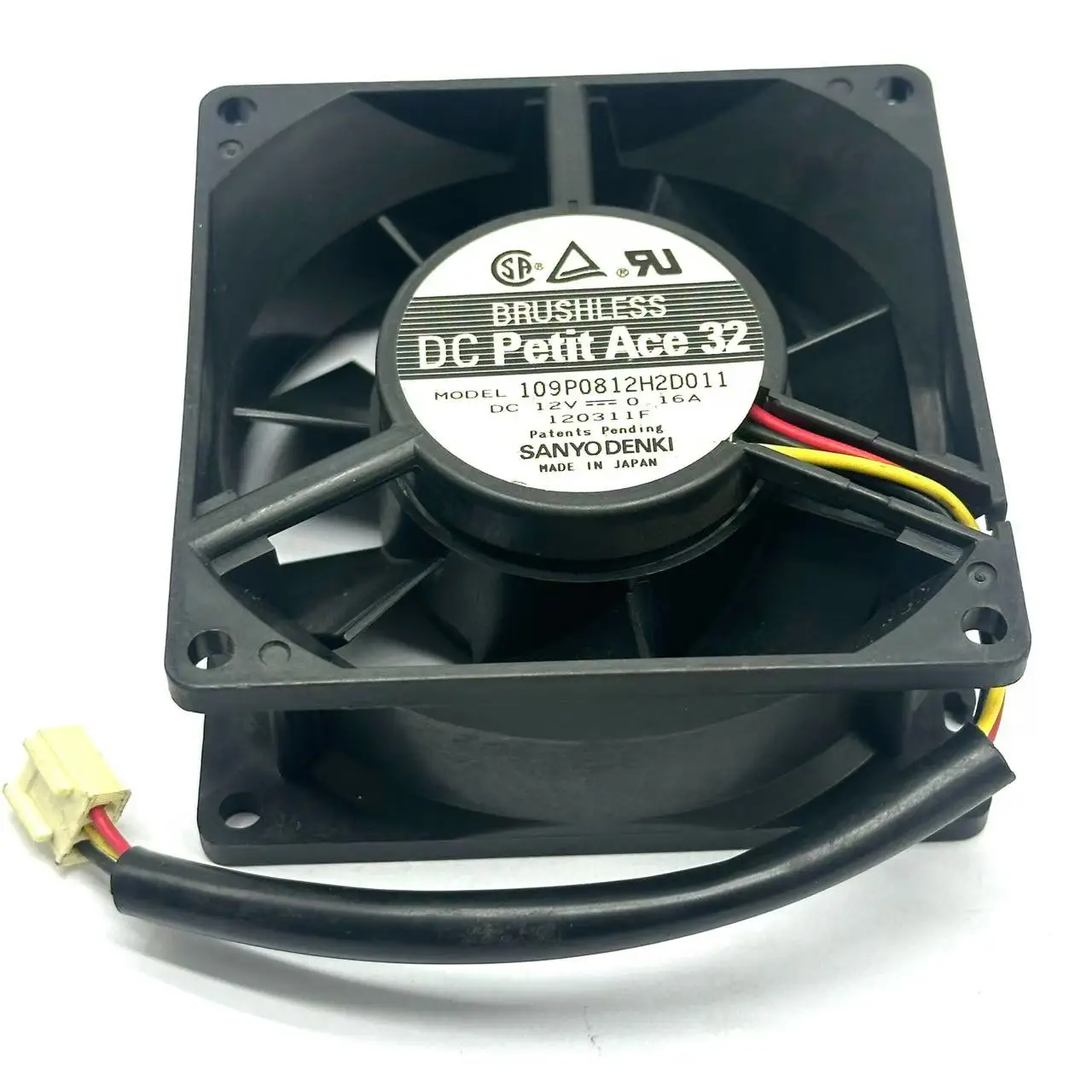 Sanyo Denki 109P0812H2D011 DC 12V 0.16A 80x80x32mm 3-wire Server Cooling Fan