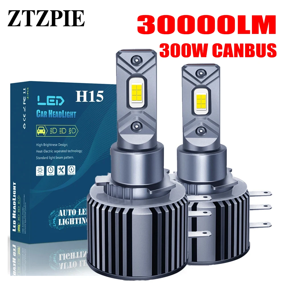 

ZTZPIE 30000LM 300W CSP 3570 CHIP 6000K H15 EMC Canbus Led Headlight For Car Light NO ERROR Bulb 12V Lamp