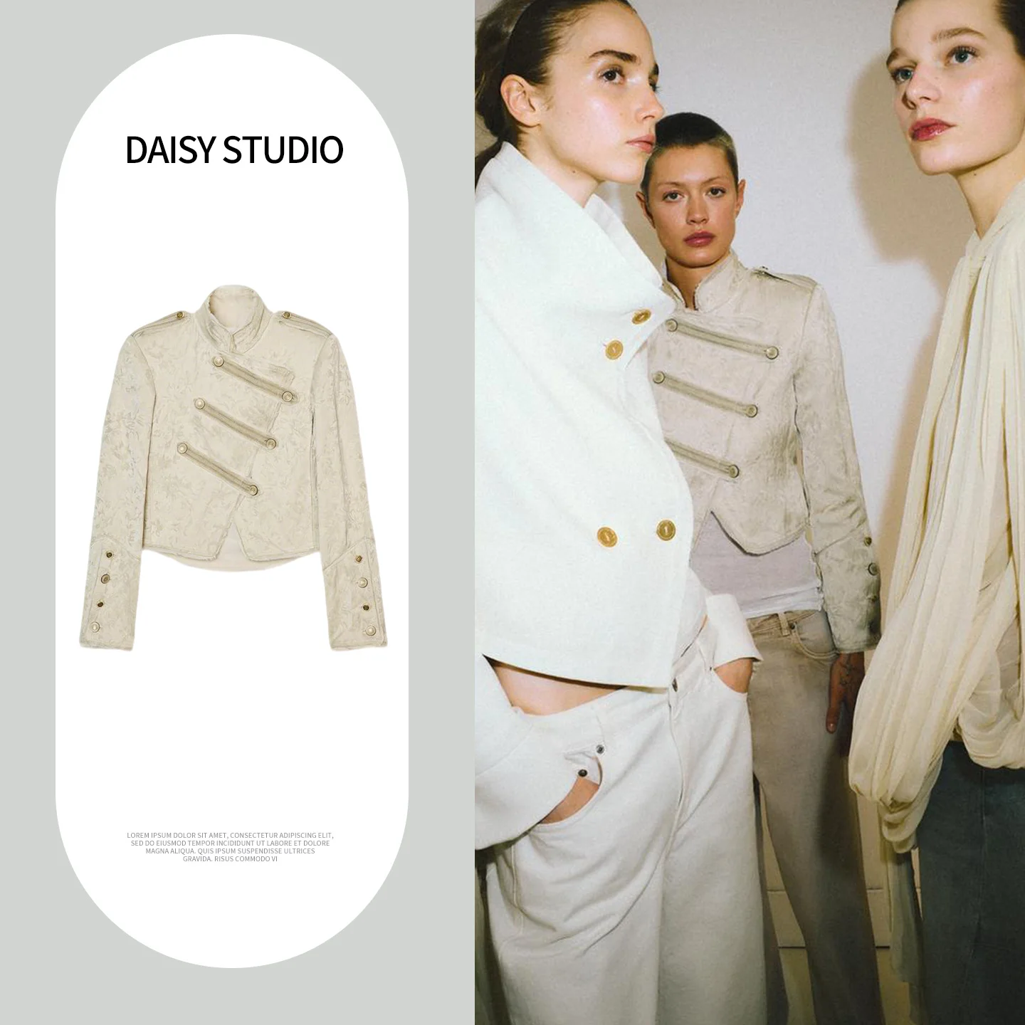 

Новая женская блузка-рубашка с высоким воротником и длинными рукавами, вышивкой и металлическими пуговицами, из полиэстера, для повседневной носки