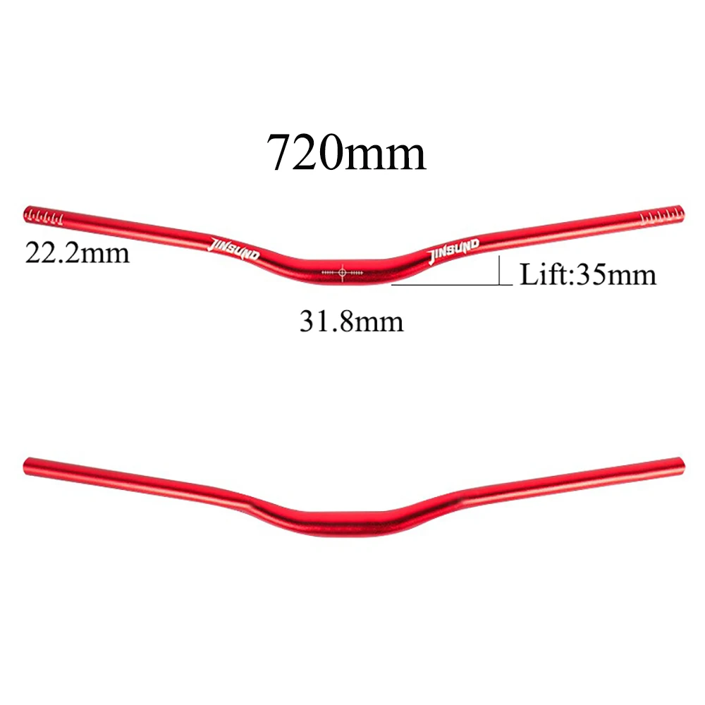 JINSUND Downhill Cross-Country High-Intensity Tapered Lenker, Mountainbike Aluminiumlegierung, 680/720/780mm, Lenkererhöhung 35mm