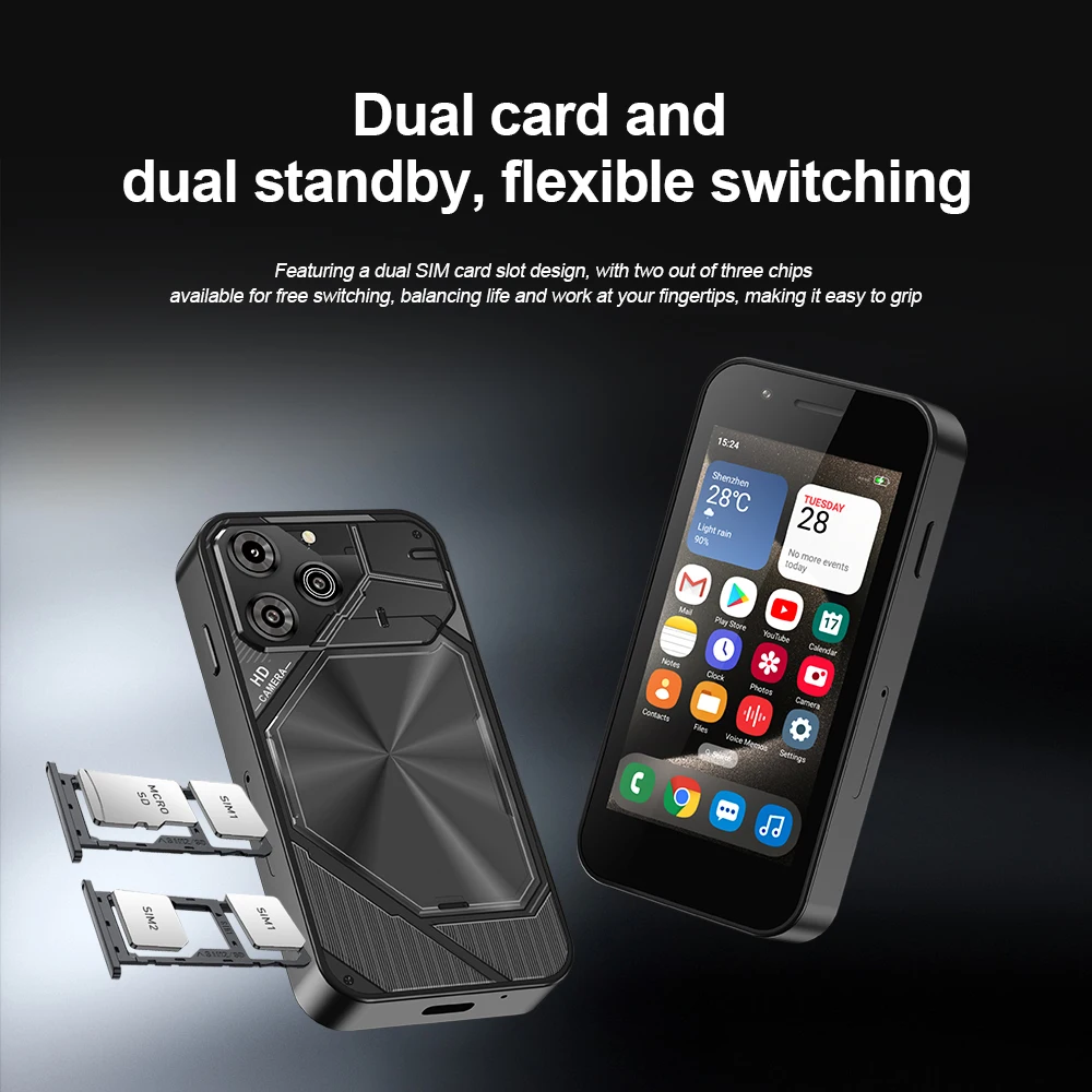 SERVO KING3000 2024 Version Mini Smart Phone 3G NET Android System Dual SIM Slots Google Play Store Wi-Fi 3.0\