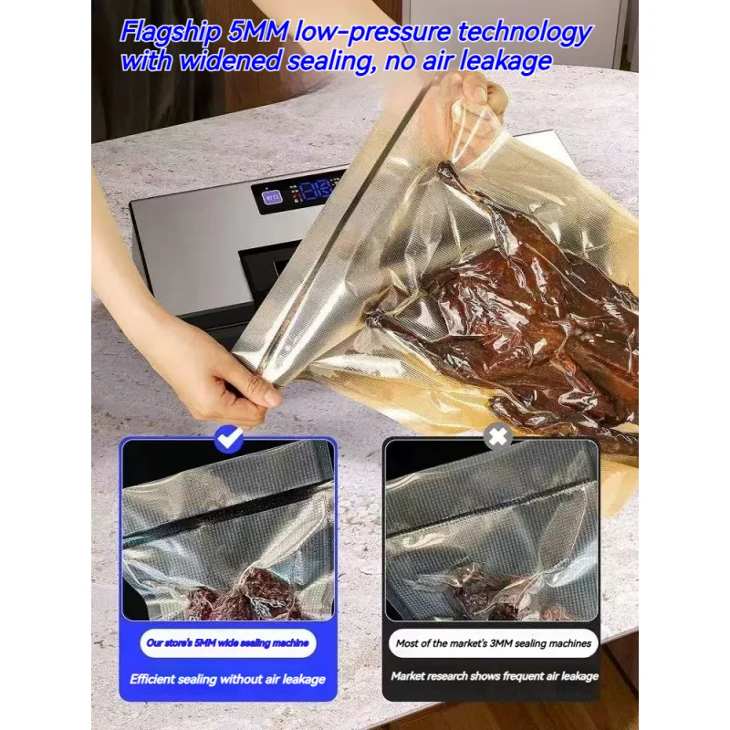 Fully Automatic Food Vacuum Sealer Household Digital Display Dual-use Dry and Wet Plastic Sealing Preservation Packaging Machine view 4