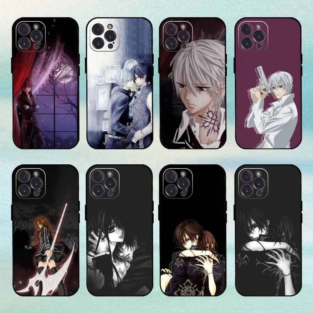 

Anime V-Vampire K-Knight Phone Case For iPhone 16,15,14,13,12Plus,Pro Max,XS,5G Soft Silicone Black Cover