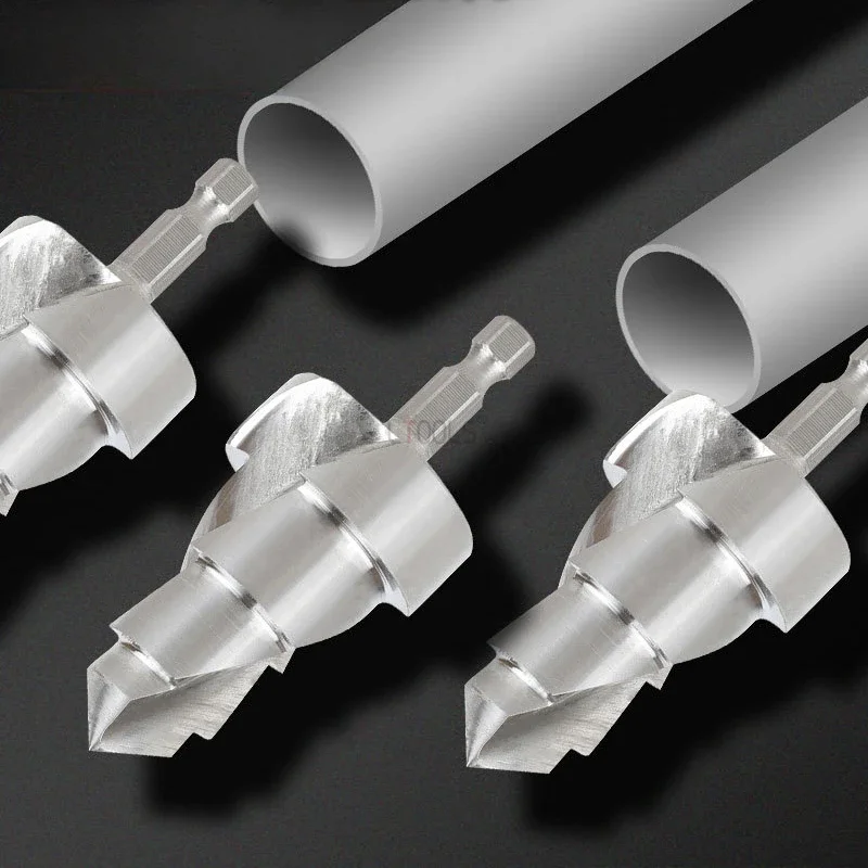 PPR-Hebebohrer mit zwei Klingen und drei Klingen, Stufenbohrer für die Reparatur von Wasserrohren, langlebige Spiralnut-Reibahle, Handwerkzeuge