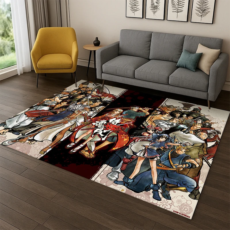 Samurai Spirits Shodown Haohmaru Carpet Rug for Bedroom Living Room Sofa Playroom Doormat Home Decor,Kid game Area Rug Non-slip