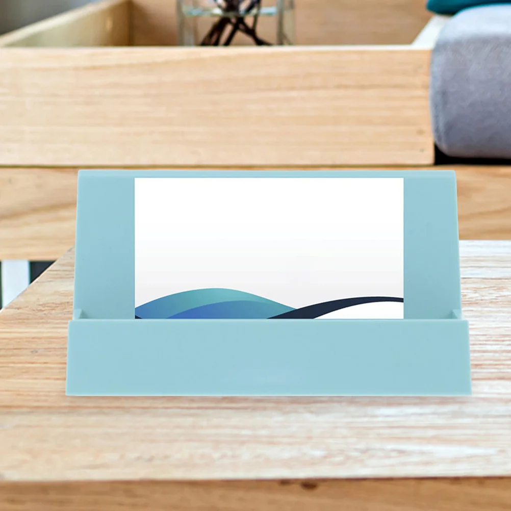 

2Pcs Office Card Organizer Business Cards Holders Desktop Storage Box Simple Elegant Plastic Name Card Display Stand