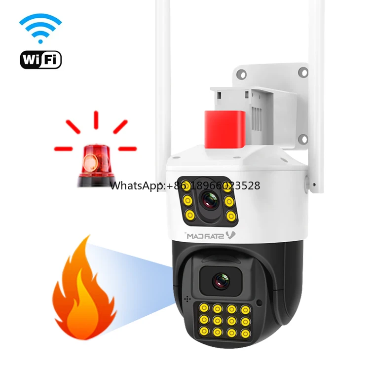 Vstarcam AF663DR Dual Lens Wireless Camera Fire and Smoke Detection Camera Outdoor IP Alarm Security Surveillance Camera