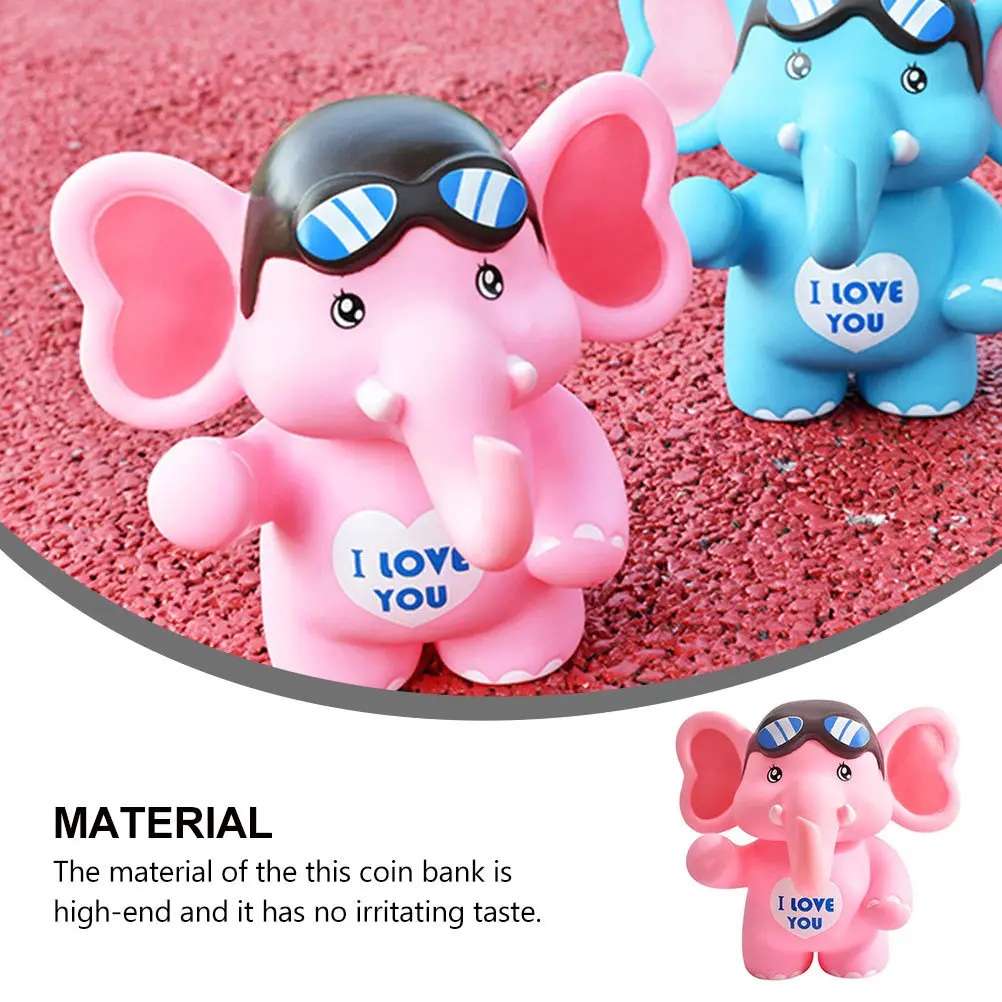 

1Pcs Cartoon Elephant Coin Bank Beautiful Money Saving Bank for Children Friends Ideal for Table Desk Use Easy Access Bottom
