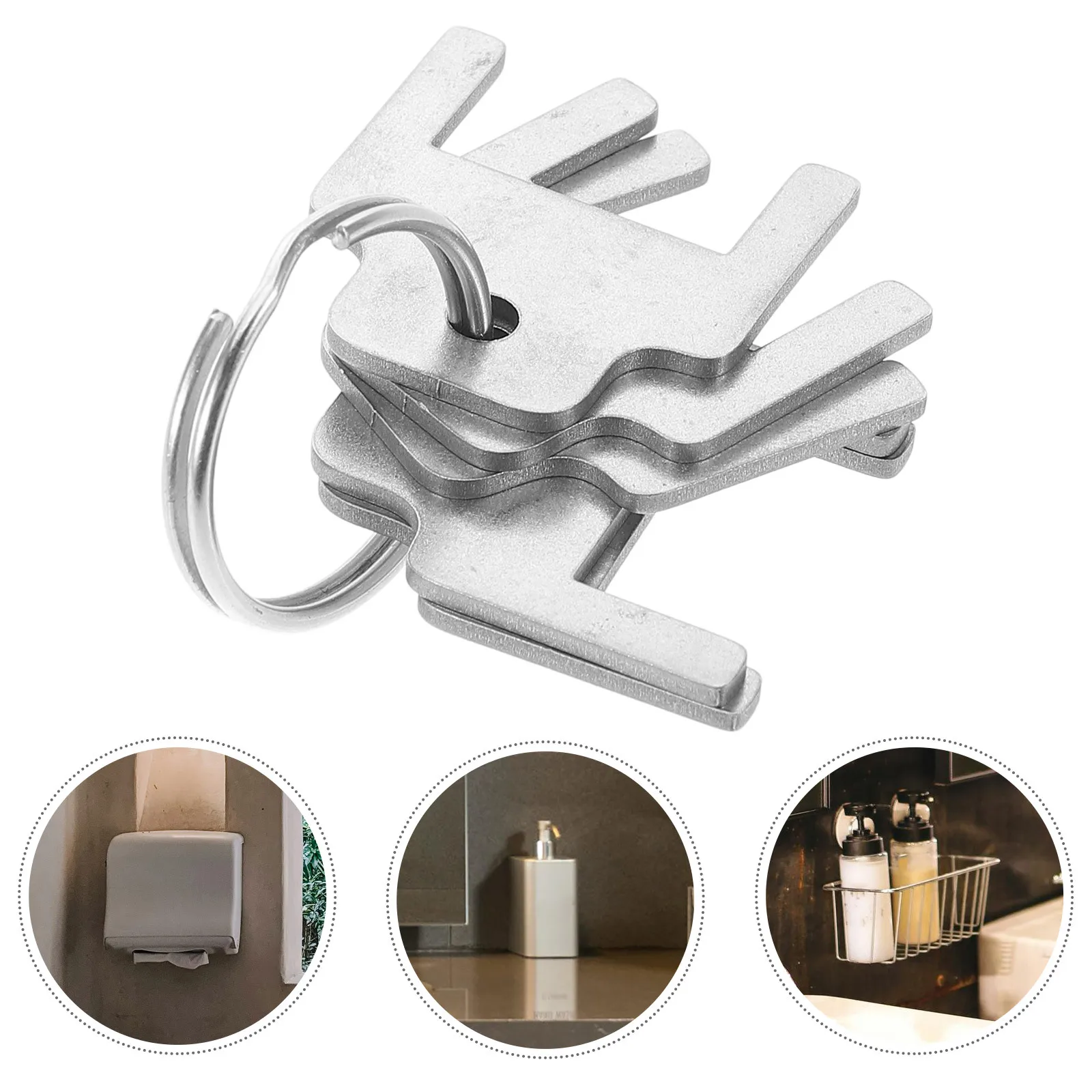 

5Pcs Universal Paper Towel Dispenser Key Sturdy Stainless Steel Fit for Soap Tissue Boxes Corrosion Resistant Hotel