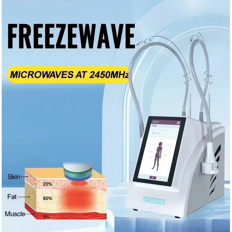 Newest Portable 2 Handles Freezewave machine Fats Bust Cellulite and Tighten Loose Skin Freezewave Slimming Machine