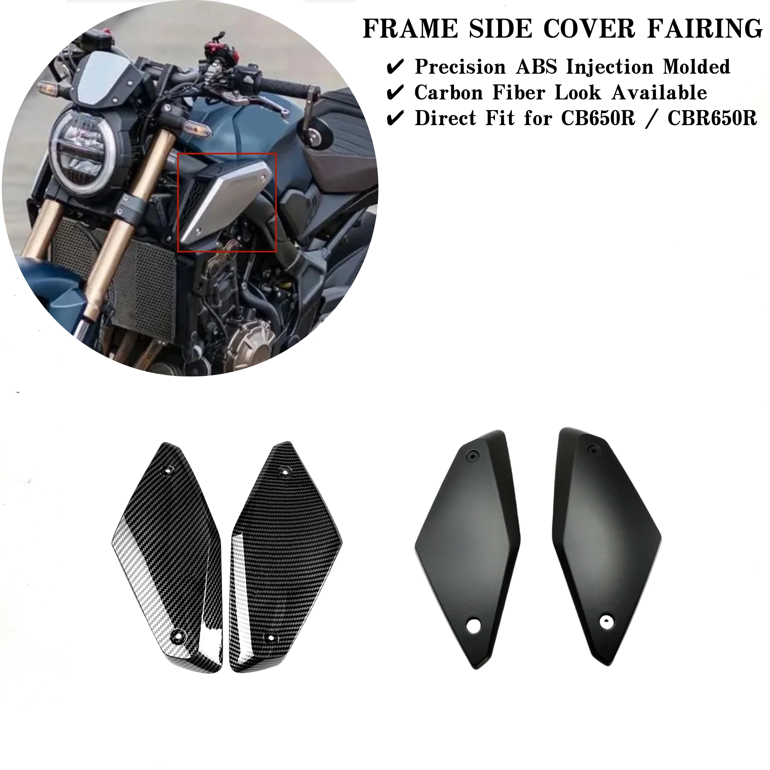 

For Honda CB650R CBR650R 2019 2020 2021 2022 2023 Frame Side Panel Air Intake Fuel Tank Cover Fairing Protector Motorcycle Parts