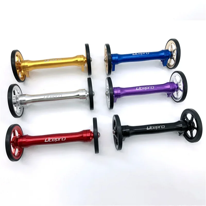 Litepro Bike Easy Wheel 60mm For  Folding Bicycle Wheels Extension Rod Lightweight Aluminum Alloy