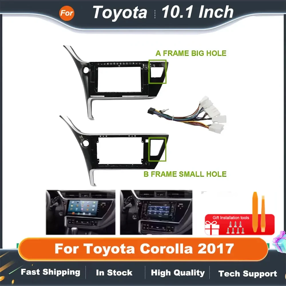 

Рамка-переходник 2DIN для автомагнитолы 10.1 дюйма для Toyota Corolla 2017, комплект для установки на приборную панель