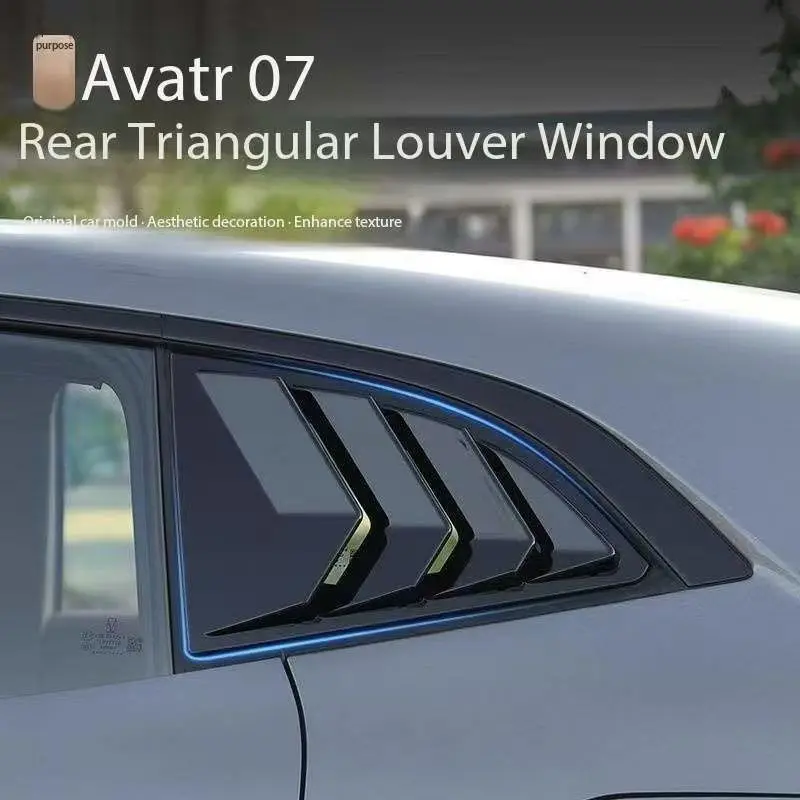 For AVATR 07 2024 + Rear Triangle Glass Window Side Blind Vent Shutter Louver Cover Trim Car Style Accessories Exterior Sticker