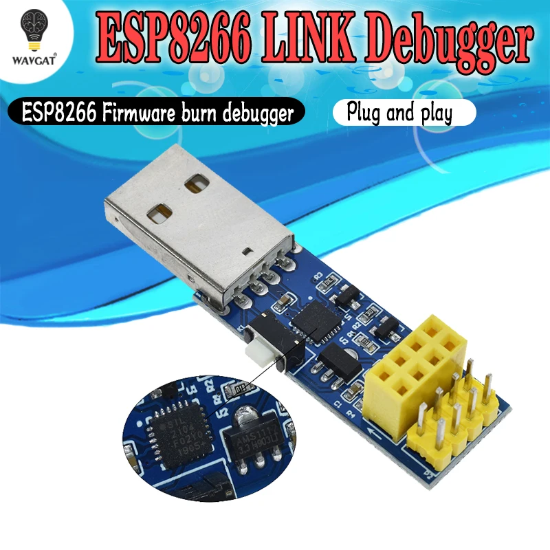 WAVGAT ESP-01 ESP-01S ESP8266 WIFI module downloader ESP LINK v1.0