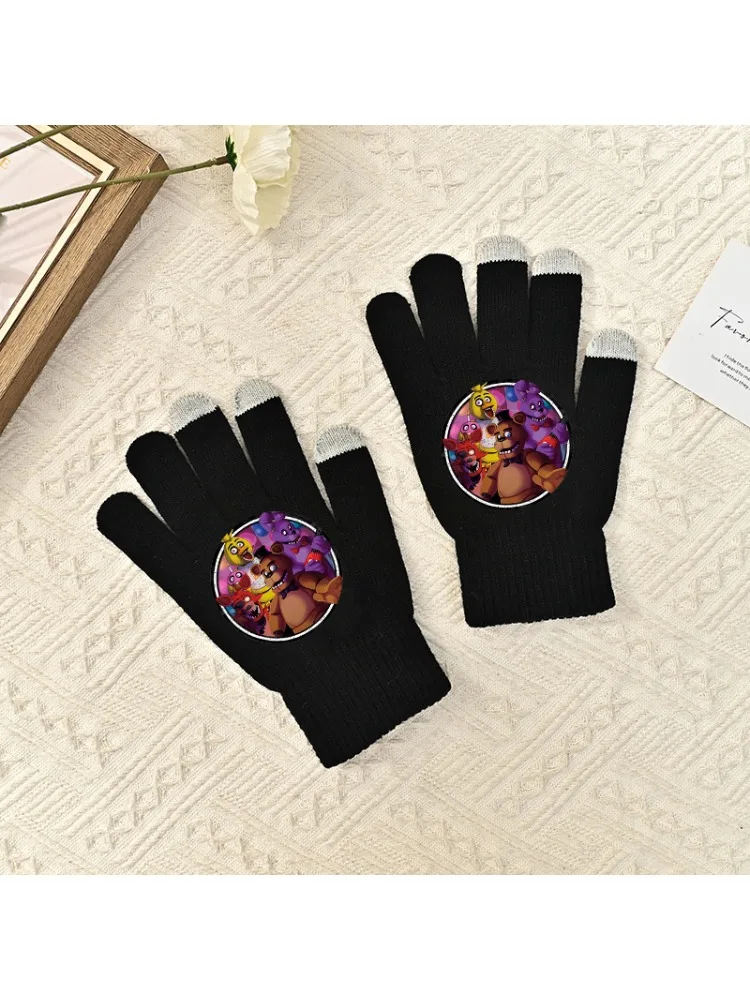 AliExpress Potdemiel Five Nights At Freddyes 2 Gloves Thriller Themed Print Touchscreen Glove Winter Outdoor Cycling Warmth Accessories Xmas Gifts