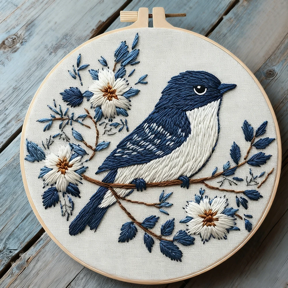 

1pc Cross Stitch Kits Bird Flower Animal With Hoop Unique Gift Embroidery Home Decoration Sewing With Needle Floral