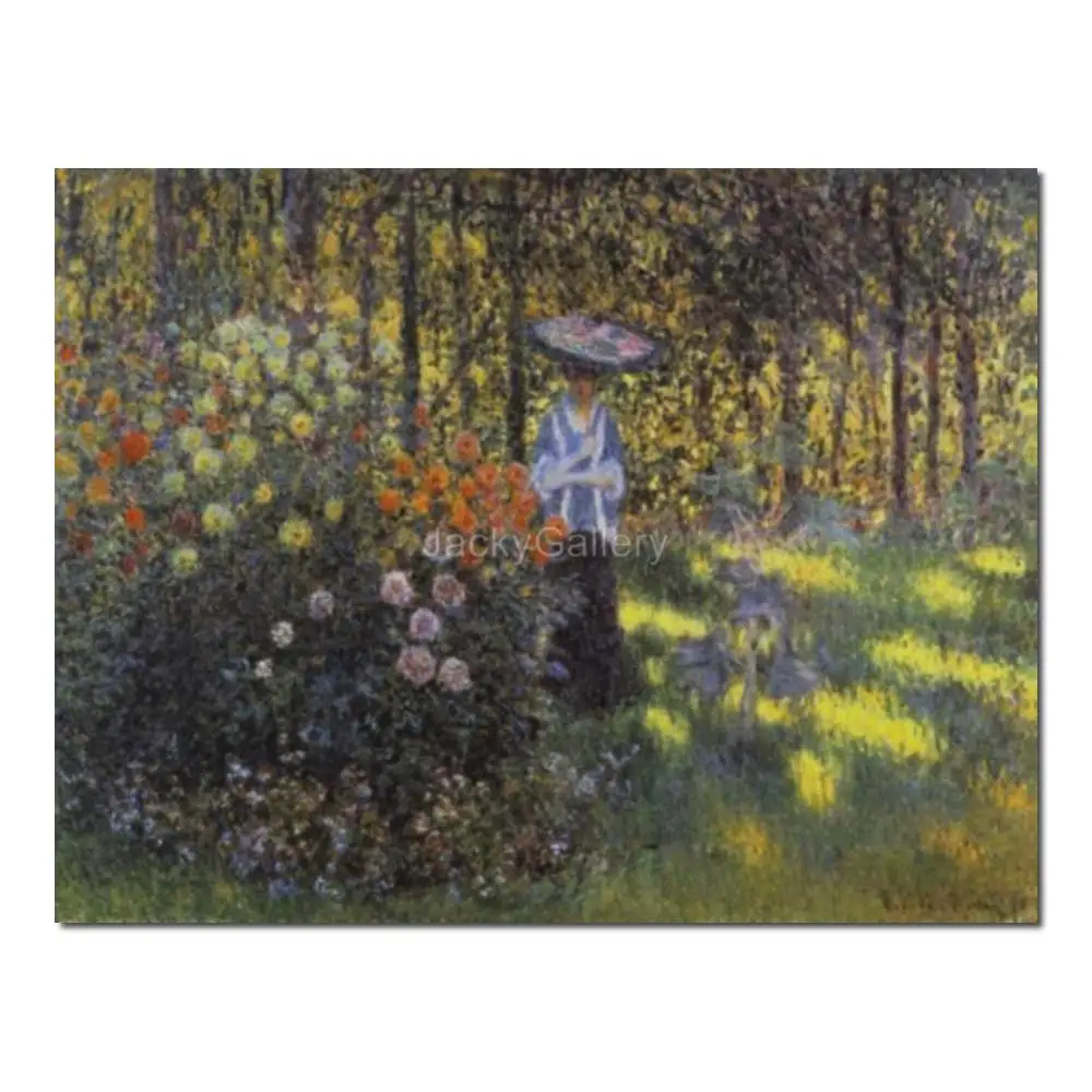 

Ручной работы Клод Моне Пейзаж Женщина Зонтик Сад Argenteuil Классическое масло на холсте Искусство для декора ванной комнаты