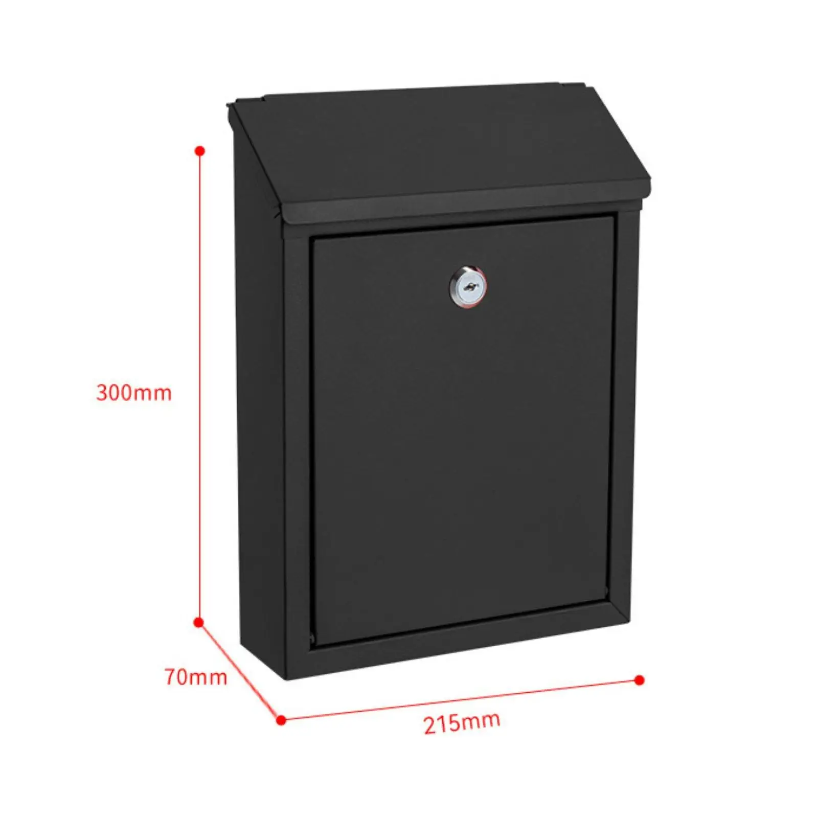 Heavy Duty Wall Mail Box with Lock Weatherproof Galvanized Outdoor Post Box Modern Style for Community Hall