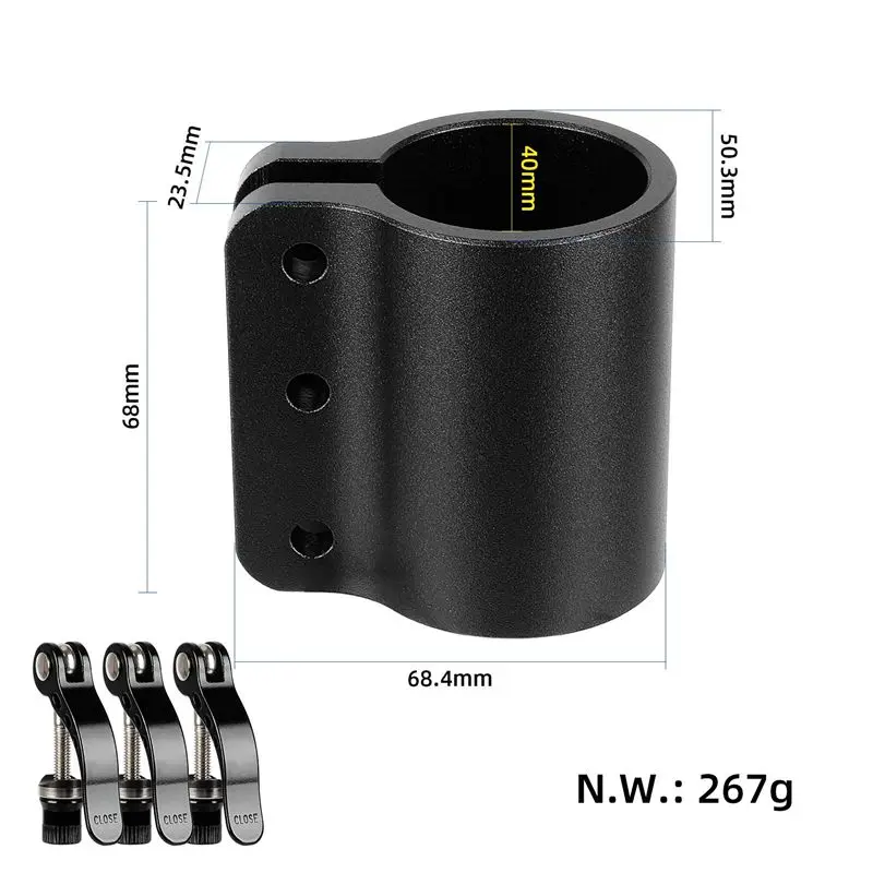 

(X07A) Electric Scooter Reinforced Locking Clamp Clip Lock Pole Extended Lock Clamp for Kaabo Mantis 10 Black
