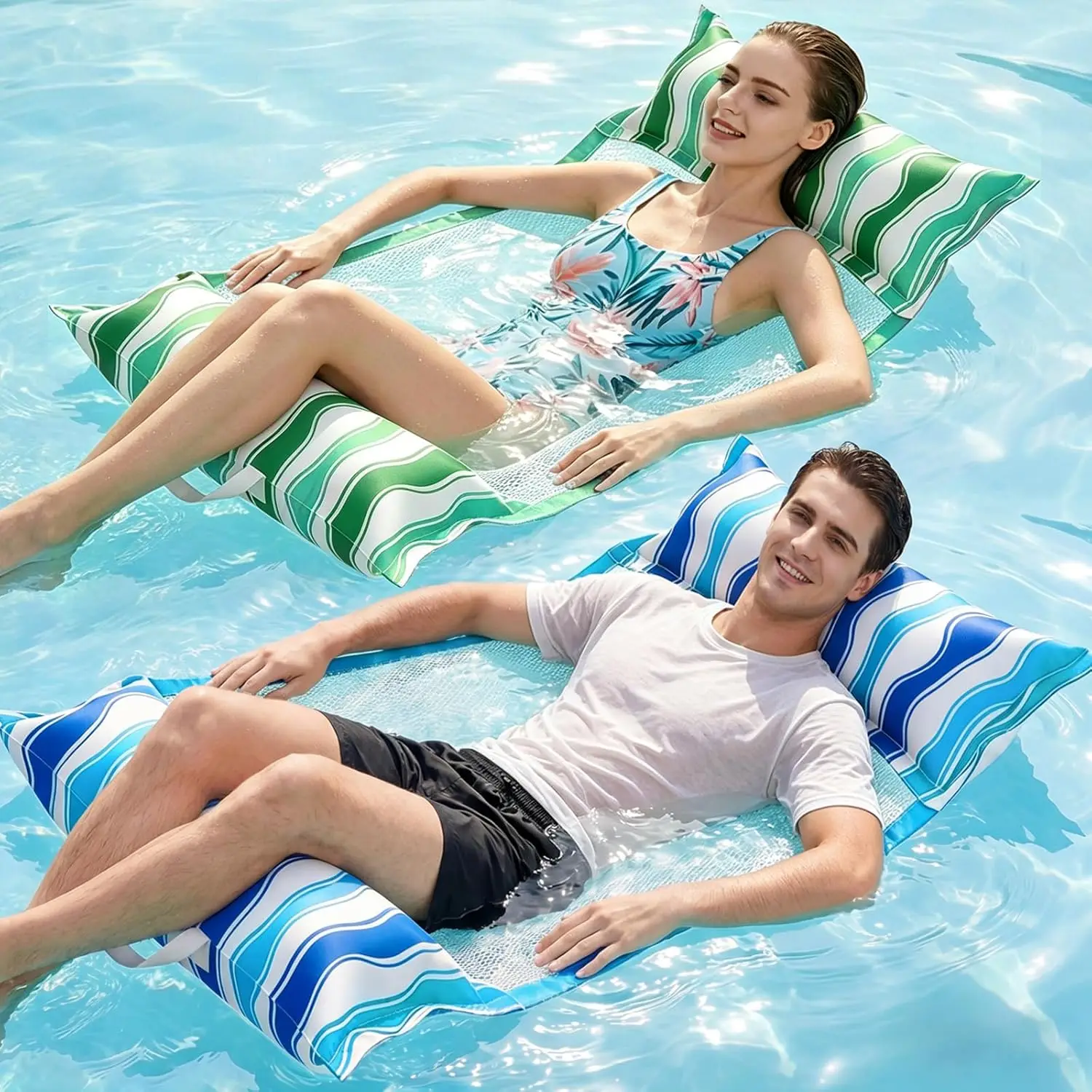 

Inflatable Pool Floats Adult - Fabric Pool Hammock Floaties Water Hammock Lake Beach Floating Lounger Chair Swimming Pool Noo