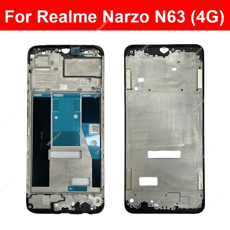 Per Realme Narzo N53 N55 N63 N65 Nota 50 4G 5G Cornice Frontale Custodia LCD Copertura Telaio Lunetta Centrale Parti di Ricambio