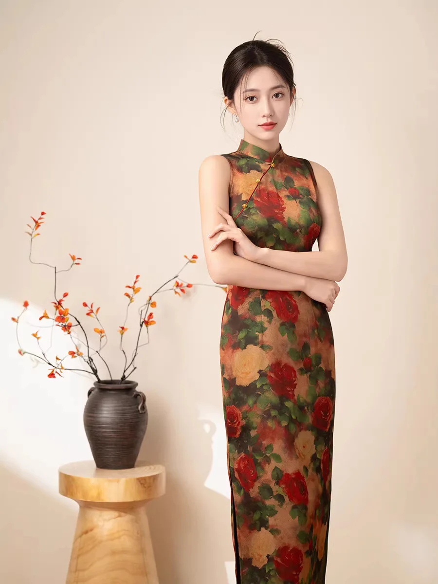 

New Chinese Qipao 2026 Spring/Summer High end New Sleeveless Retro Improved Chinese Style Daily Dress Qipao
