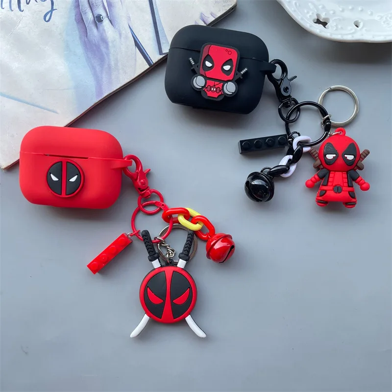 الكرتون ديدبول حقيبة سماعة الاذن ل Airpods 4 2024 سيليكون الغطاء الواقي ل Airpods Pro2 Pro 3 2 1 مع مفتاح سلسلة #2